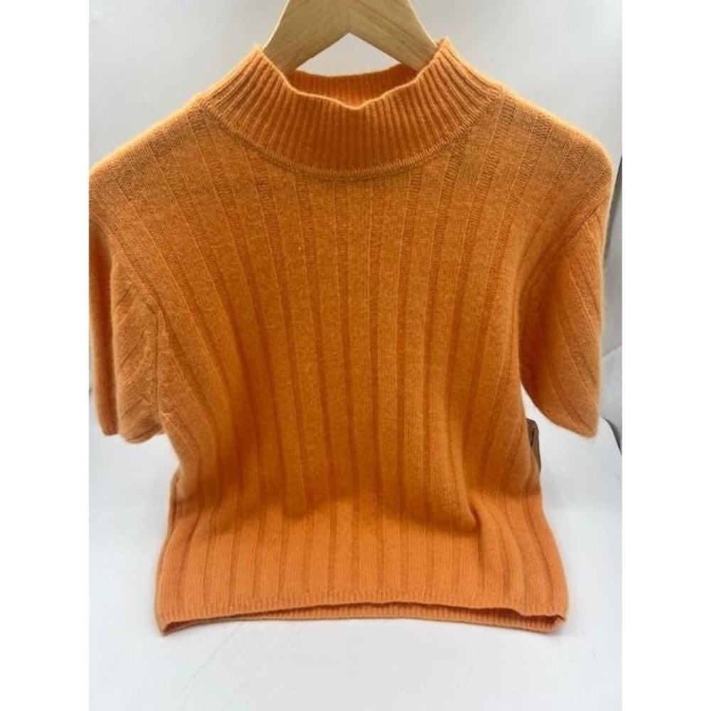 Vintage 80s BRAVO Filene's Fuzzy Angora Lambswool Ribbed Mock Neck Sweater L